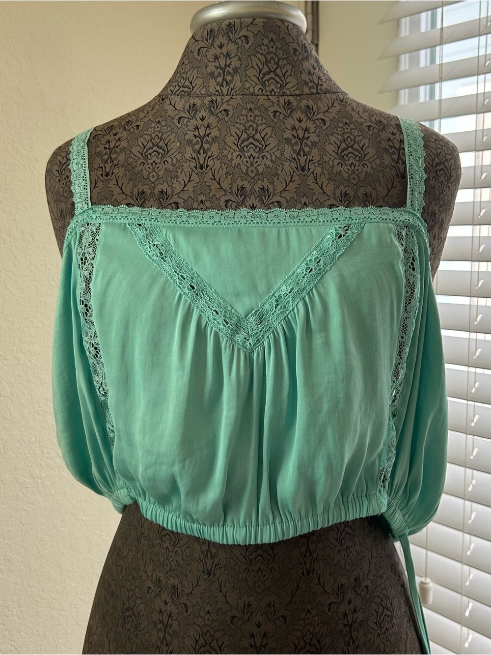 Urban Outfitters Mint Green Lace-Trim Camisole